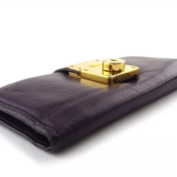 miu miu wallet logo plate leather Authentic Used - Picture 4 of 9